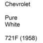 Preview: Chevrolet, Pure White, 721F (1958).